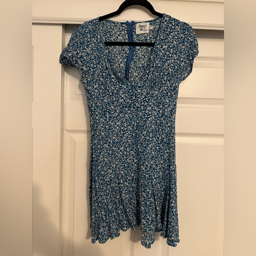 Blue floral dress